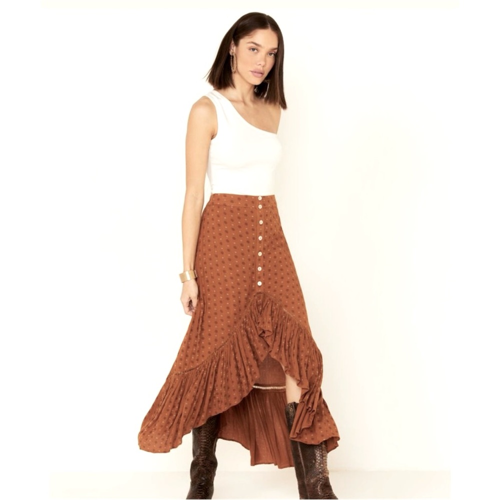 Shyanne Cofnac Printed High Low Ruffled Skirt Size Small